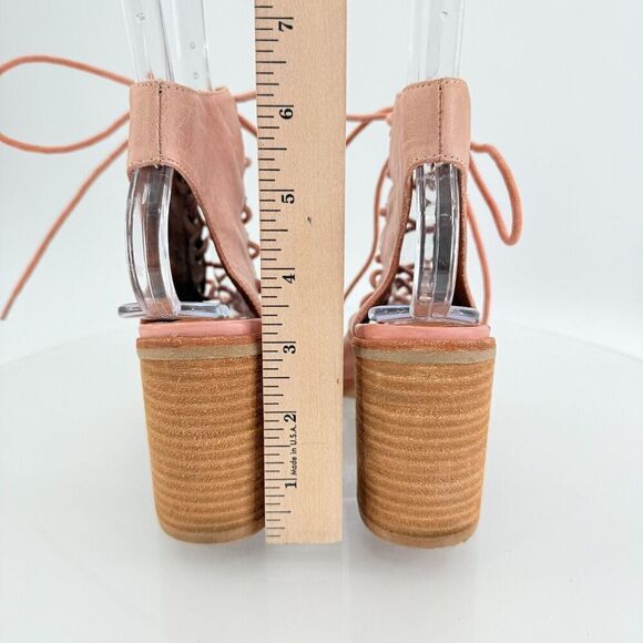 Jeffrey Campbell X Free People Gladiator Sandal Pink Leather Lace Up Boho Sz 6.5 - Picture 7 of 14